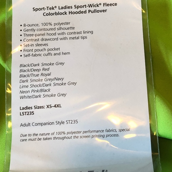 Women’s MD Lime Green Pullover Hoodie - Picture 6 of 7